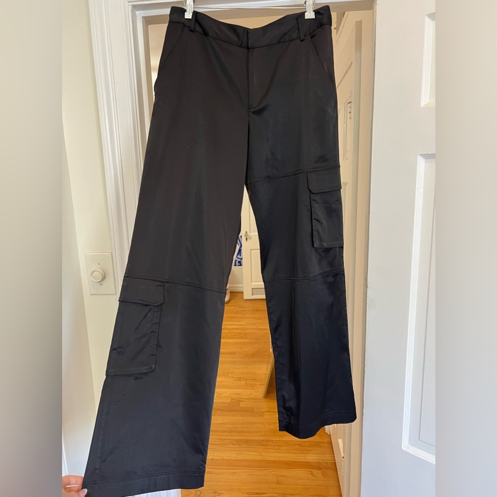 Black satin Zara pants